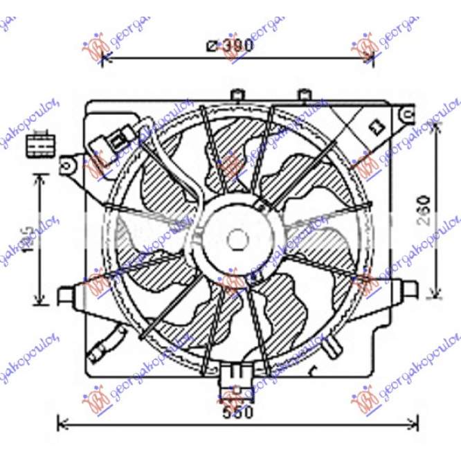 ELECTROVENTILATOR  ASSY  DIESEL  (TIP  HALLA)  pentru HYUNDAI, HYUNDAI i30 5D 12-14