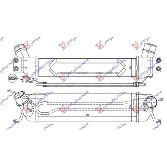  RADIATOR  INTERCOOLER  2.5  TCi/CRDi  DIESEL  (480x135x90)  -  HYUNDAI  HYUNDAI  H1  STAREX  07-18  pentru PEUGEOT, PEUGEOT EXPERT 07-16, Partea frontala, Radiator Intercooler, HYUNDAI, HYUNDAI H1 STAREX 07-18
