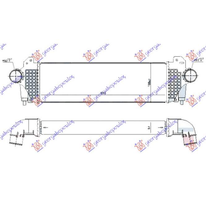  RAD.  INTERC.  3.0  T.D  (600x190x64)  pentru PEUGEOT, PEUGEOT EXPERT 07-16, Partea frontala, Radiator Intercooler, IVECO, IVECO DAILY 14-19