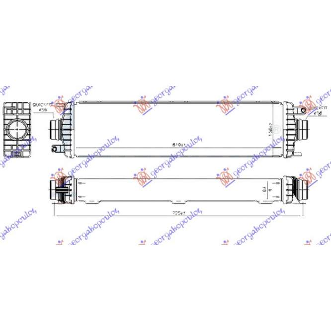  INTERCOOLER  RADIATOR  2.0  TURBO  BNZ.-  (610x160x64)  -  JAGUAR  JAGUAR  F-PACE  15-  pentru JAGUAR, JAGUAR F-PACE 15-, PEUGEOT, PEUGEOT EXPERT 07-16, Partea frontala, Radiator Intercooler