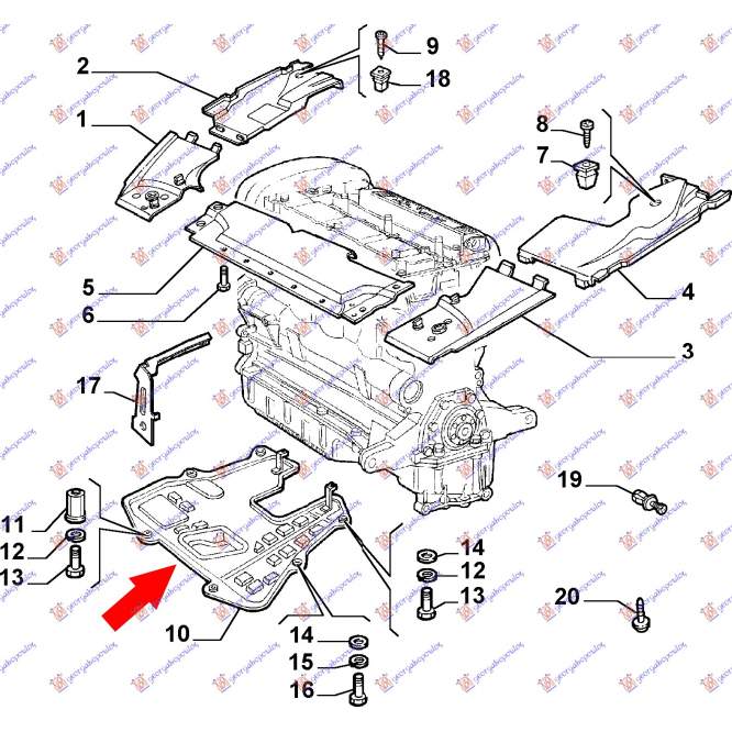 SCUT MOTOR  -03 (BNZ.)(PLASTIC) - LANCIA KAPPA 96-00 pentru LANCIA, LANCIA KAPPA 96-00