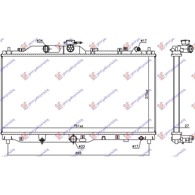 RADIATOR 1.5 D DIESEL (375x741x27) (KOYO)                                                                                - MAZDA MAZDA CX3 15-19 pentru MAZDA, MAZDA CX3 15-19