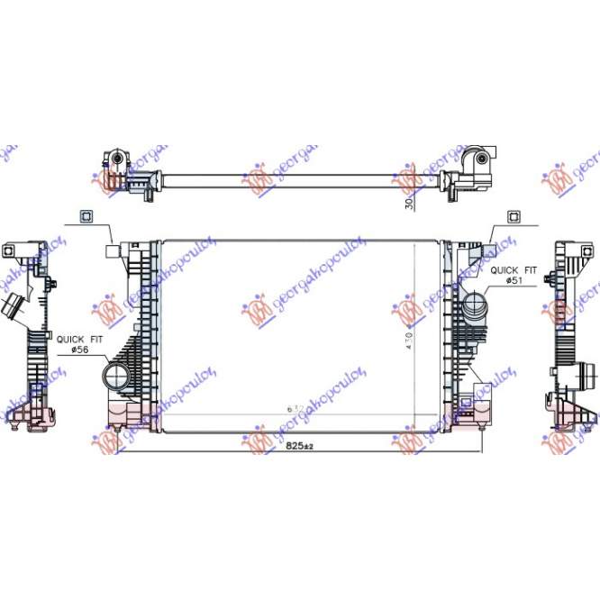 RADIATOR INTERCOOLER ALL MODEL PETROL (630x430x30) - MERCEDES MERCEDES GLA (247) 20- pentru PEUGEOT, PEUGEOT EXPERT 07-16, Partea frontala, Radiator Intercooler, MERCEDES, MERCEDES GLA (247) 20-