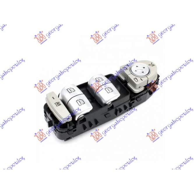 DOOR/MIRROR SWITCH FRONT (Black base/Silver bouton)(Quatern)(3pin) - MERCEDES MERCEDES S CLASS (W222) 13-17 pentru MERCEDES, MERCEDES S CLASS (W222) 13-17, PEUGEOT, PEUGEOT EXPERT 07-16, Interior, Comutatoare