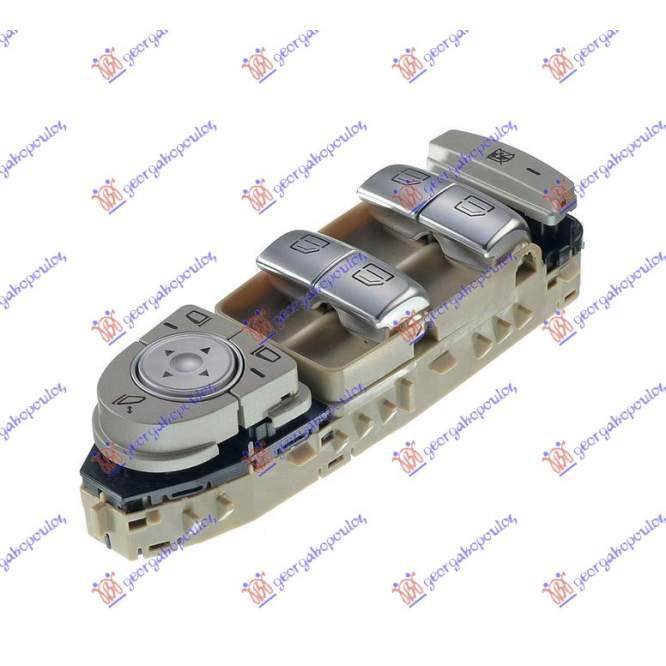 DOOR/MIRROR SWITCH FRONT (Beige base/Silver bouton)(Red light)(Quatern)(3pin) - MERCEDES MERCEDES C CLASS (W205) SDN/S.W. 14-18 pentru PEUGEOT, PEUGEOT EXPERT 07-16, Interior, Comutatoare, MERCEDES, MERCEDES C CLASS (W205) SDN/S.W. 14-18