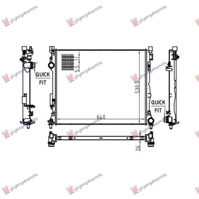 RADIATOR 2.0-3.0 PETROL/HYBRID- 2.0-2.9 DIESEL/HYBRID (645x523x26) - MERCEDES MERCEDES GLE (167) COUPE 19- pentru MERCEDES, MERCEDES GLE (167) COUPE 19-