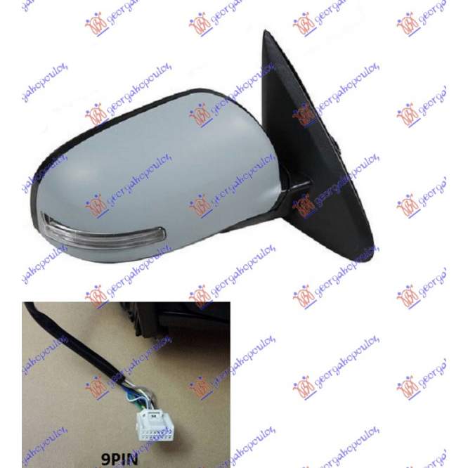 DOOR MIRROR ELECT. HEATED FOLDABLE PRIMED (W/LAMP) (A QUALITY) 9PIN  (CONVEX GLASS) - MITSUBISHI MITSUBISHI OUTLANDER 16-20 pentru MITSUBISHI, MITSUBISHI OUTLANDER 16-20