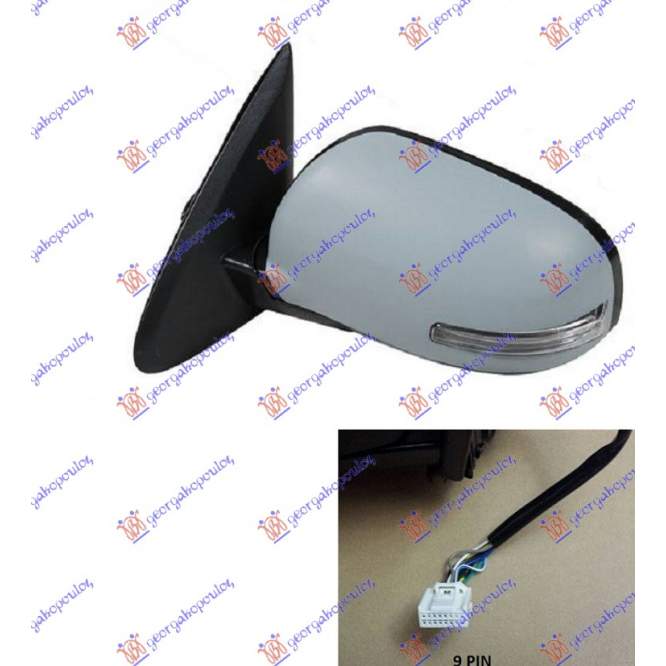 DOOR MIRROR ELECT. HEATED FOLDABLE PRIMED (W/LAMP) (A QUALITY) 9PIN  (CONVEX GLASS) - MITSUBISHI MITSUBISHI OUTLANDER 16-20 pentru MITSUBISHI, MITSUBISHI OUTLANDER 16-20