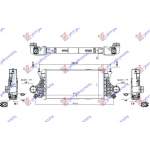 RADIATOR INTERCOOLER 2.2 DIESEL (545x277x50) - MITSUBISHI MITSUBISHI PAJERO PININ 99-07 pentru MITSUBISHI, MITSUBISHI PAJERO PININ 99-07, PEUGEOT, PEUGEOT EXPERT 07-16, Partea frontala, Radiator Intercooler