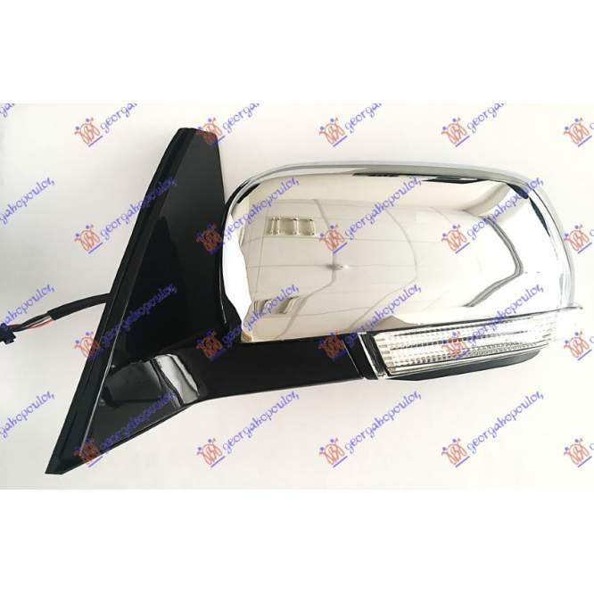 DOOR MIRROR ELECT. HEATED FOLD. (W/LAMP & F. LAMP) CHROME  (CONVEX GLASS) - MITSUBISHI MITSUBISHI PAJERO 12- pentru MITSUBISHI, MITSUBISHI PAJERO 12-