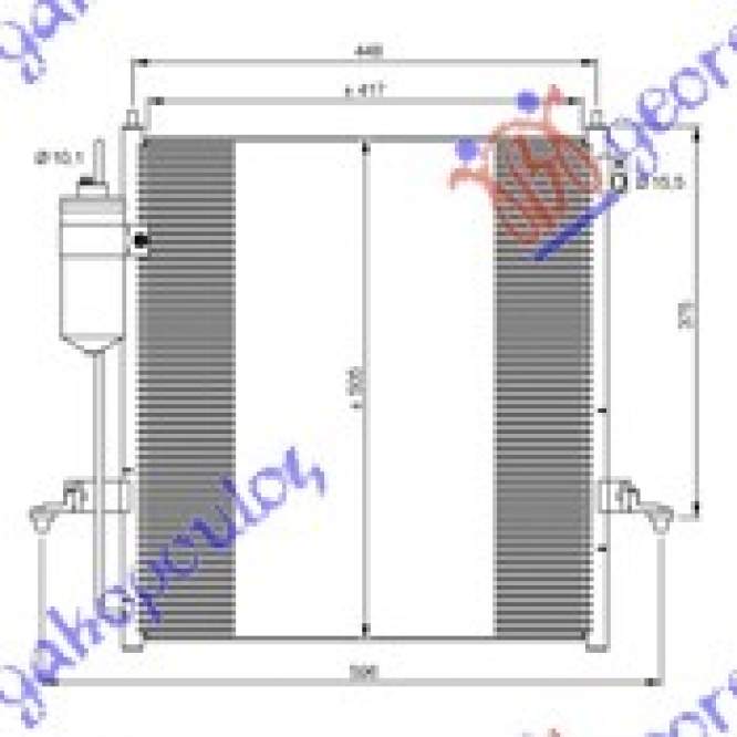RADIATOR A/C 2.5 TURBO DIESEL (43x42) - MITSUBISHI P/U L200 10-15 pentru MITSUBISHI, MITSUBISHI P/U L200 10-15