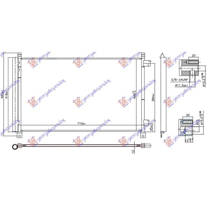CONDENSER 2.0-2.5 16v PETROL (710x400x12) - NISSAN NISSAN X-TRAIL 14-17 pentru NISSAN, NISSAN X-TRAIL 14-17