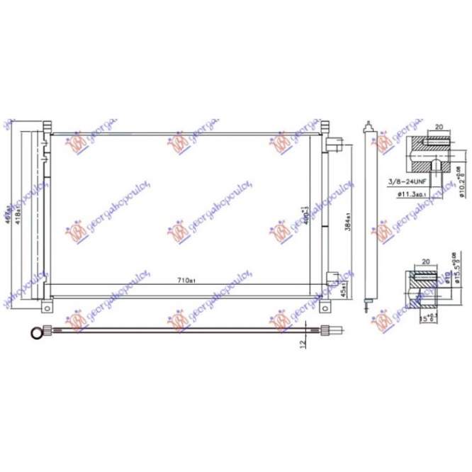 CONDENSER 2.0-2.5 16v PETROL (710x400x12) (KOYO) - NISSAN NISSAN X-TRAIL 14-17 pentru NISSAN, NISSAN X-TRAIL 14-17