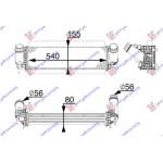 RADIATOR INTERCOOLER 2.3 dCi DIESEL (540x155x80) - NISSAN NISSAN P/U (D23) NAVARA NP300 2WD-4WD 15- pentru PEUGEOT, PEUGEOT EXPERT 07-16, Partea frontala, Radiator Intercooler, NISSAN, NISSAN P/U (D23) NAVARA NP300 2WD-4WD 15-