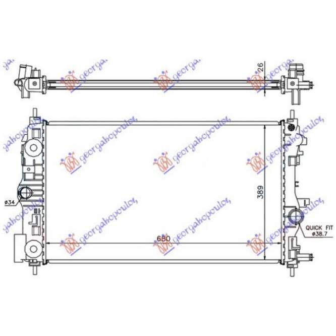 RADIATOR 1.7-2.0 DIESEL (68x39,5) (KOYO) - DAEWOO - CHEVROLET CHEVROLET CRUZE 09-13 pentru DAEWOO - CHEVROLET, CHEVROLET CRUZE 09-13