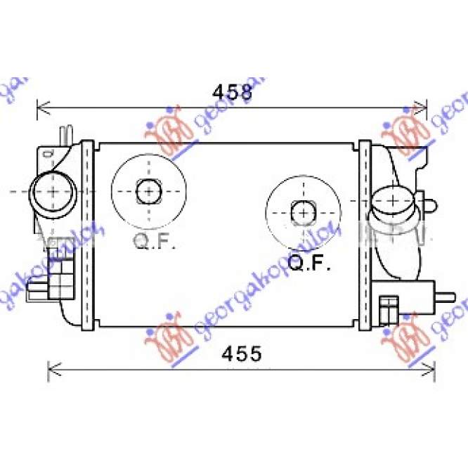  RADIATOR  INTERCOOL.1,3  CDTi  (315x218x64)  -  OPEL  OPEL  MERIVA  10-14  pentru OPEL, OPEL MERIVA 10-14, PEUGEOT, PEUGEOT EXPERT 07-16, Partea frontala, Radiator Intercooler