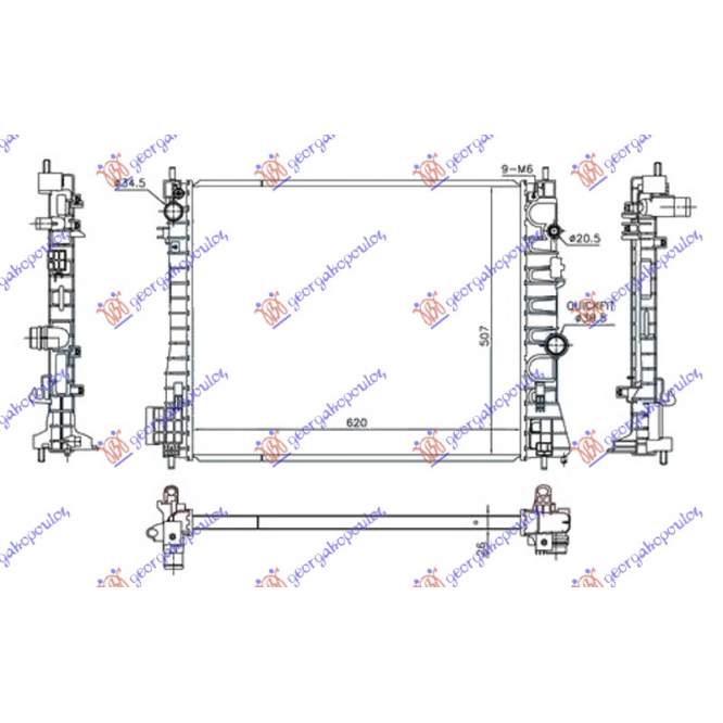  RADIATOR  1.7  DTi/CDTi  MANUAL  DIESEL  (620x510x26)  -  DAEWOO  -  CHEVROLET  CHEVROLET  TRAX  13-  pentru DAEWOO - CHEVROLET, CHEVROLET TRAX 13-