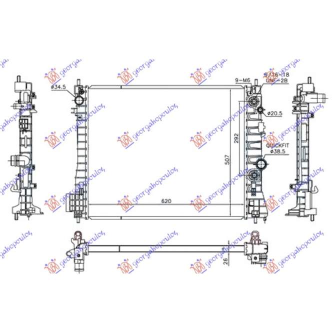  RADIATOR  1.7  DTi/CDTi  AUTOMATIC  DIESEL  (620x510x26)  -  DAEWOO  -  CHEVROLET  CHEVROLET  TRAX  13-  pentru DAEWOO - CHEVROLET, CHEVROLET TRAX 13-