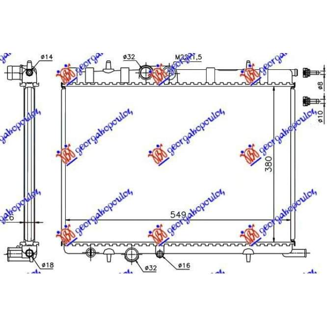 RAD. PETR-DIESEL (38x55) - PEUGEOT PEUGEOT 206+ (PLUS) 09-13 pentru PEUGEOT, PEUGEOT 206+ (PLUS) 09-13