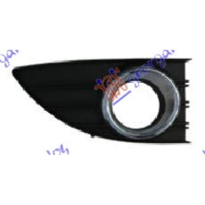 GRILA  LAT.  BARA  FATA  (CU  ORIF.  PROIECTOR  CEATA)  RAMA  CROMATA  DR.  pentru RENAULT, RENAULT FLUENCE 10-13