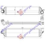  RADIATOR  INTERC.  2,3  CDTi  (730x173x50)  -  RENAULT  RENAULT  MASTER/MASCOTT  09-15  pentru RENAULT, RENAULT MASTER/MASCOTT 09-15, PEUGEOT, PEUGEOT EXPERT 07-16, Partea frontala, Radiator Intercooler