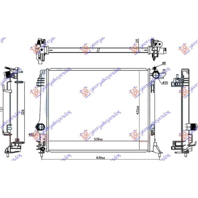  RADIATOR  1.2  Sce-TCE  BENZINA  -  1.6  dCi  DIESEL  (540x440x26)  (KOYO)  pentru RENAULT, RENAULT TALISMAN SEDAN/GRANDTOUR 15-