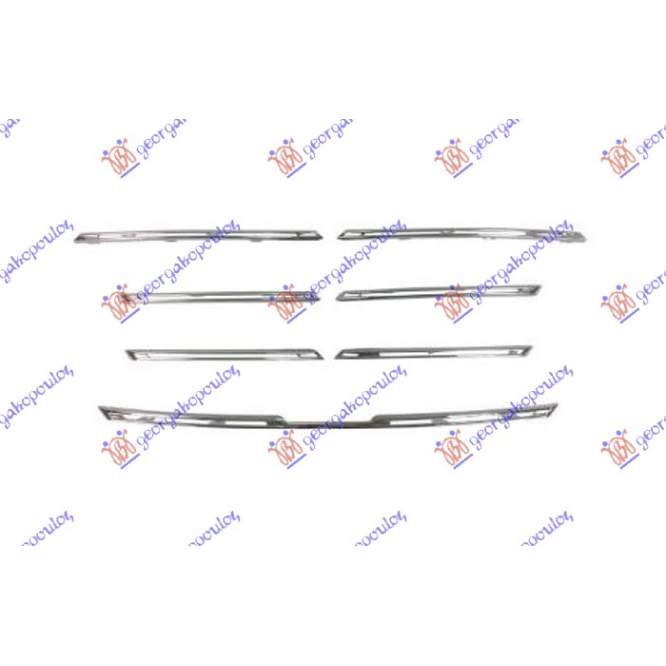  BANDOURI  CROMATE  GRILA  (SET  7  BUC)  pentru RENAULT, RENAULT TALISMAN SEDAN/GRANDTOUR 15-