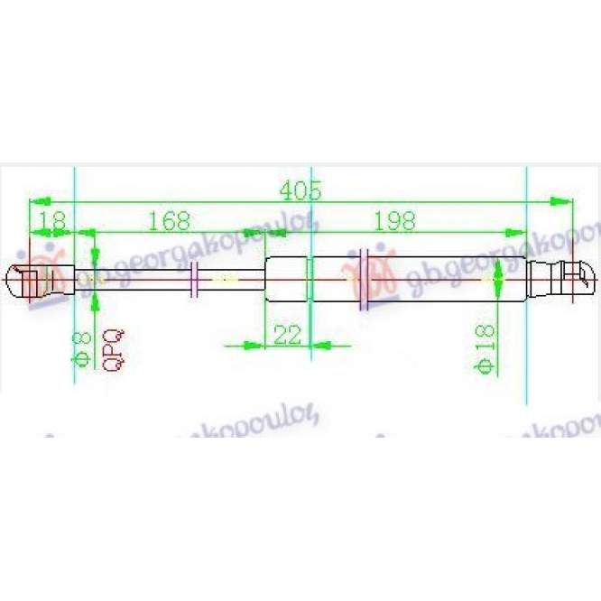  AMORTIZOR  CAPOTA  (400L-230N)    pentru LAND ROVER, LAND ROVER RANGE ROVER SPORT 05-13