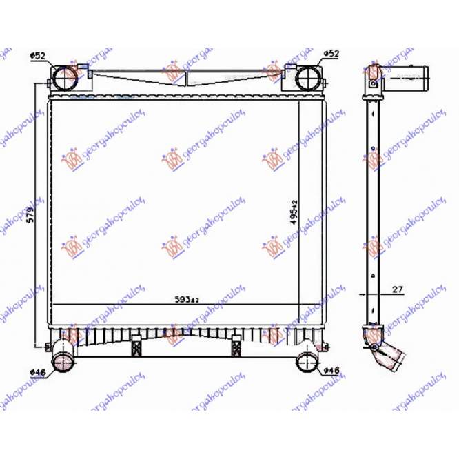 RADIATOR INTERCOOLER 3.6 TD DIESEL (495x595x27) - RANGE ROVER/RANGE ROVER VOGUE 02-12 pentru PEUGEOT, PEUGEOT EXPERT 07-16, Partea frontala, Radiator Intercooler, LAND ROVER, LAND ROVER RANGE ROVER 02-12 (L322)