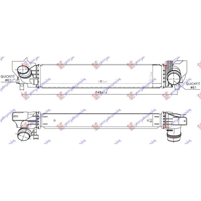 698306220 pentru PEUGEOT, PEUGEOT EXPERT 07-16, Partea frontala, Radiator Intercooler, MINI, MINI CABRIO (F57) 15-21