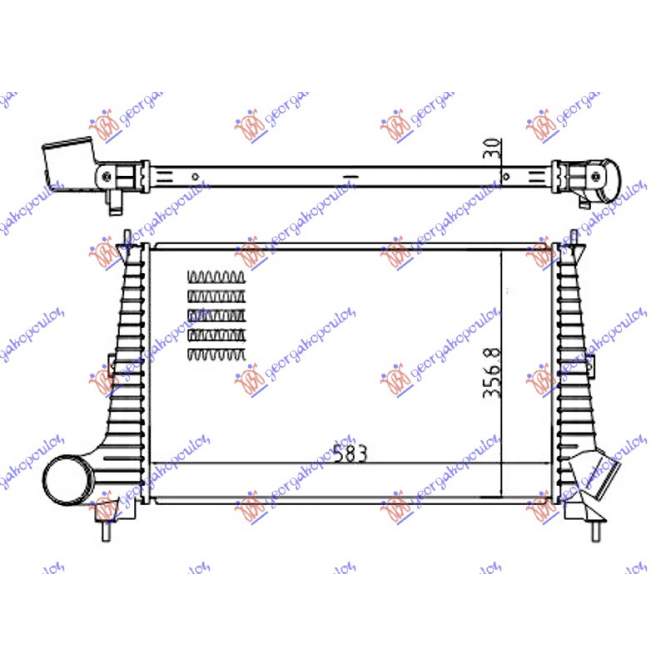 INTERCOOLER BENZINA-DIESEL (580x365x30) - SAAB 9.5 98-05 pentru SAAB, SAAB 9.5 98-05, PEUGEOT, PEUGEOT EXPERT 07-16, Partea frontala, Radiator Intercooler