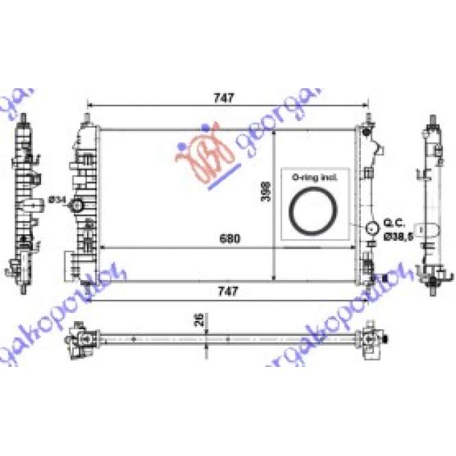  RADIATOR  2.0  CDTi-TTiD  DIESEL  +/-A/C  MANUAL  (680x379)  pentru SAAB, SAAB 9.5 10-