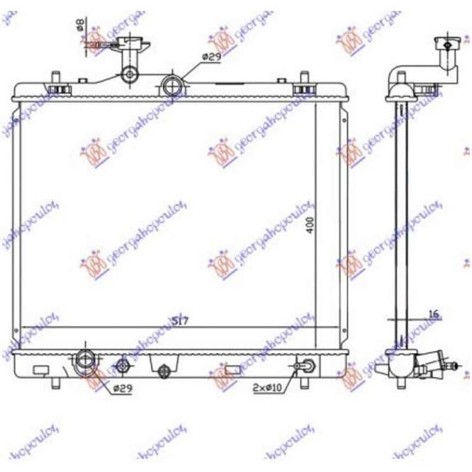  RADIATOR  1.2  BNZ.  (400x540x16)  AUTOMATIC  (JAPAN)  (KOYO)  pentru SUZUKI, SUZUKI SWIFT H/B 14-17
