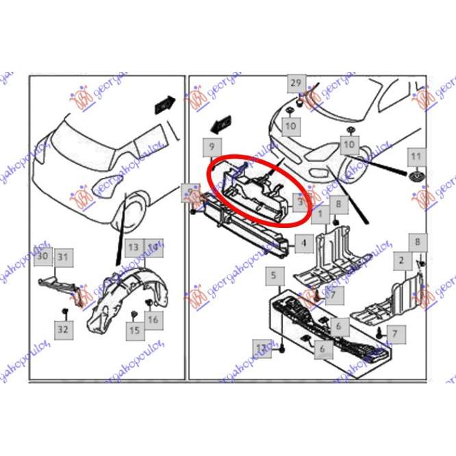 FR. BUMPER ABSORBER UPPER LEFT - SUZUKI SWIFT H/B 17- pentru SUZUKI, SUZUKI SWIFT H/B 17-24