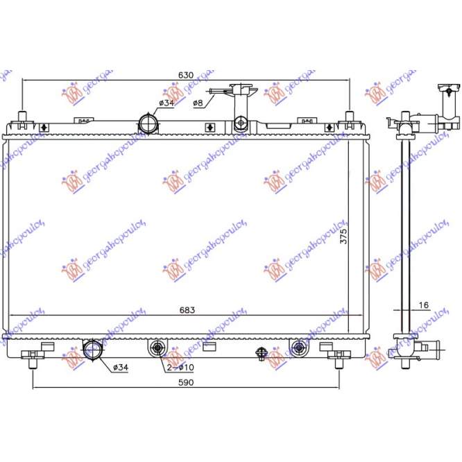 RADIATOR 1.6 16v MANUAL (375x697x16) - SUZUKI SX4 S-CROSS 16- pentru SUZUKI, SUZUKI SX4 S-CROSS 16-22