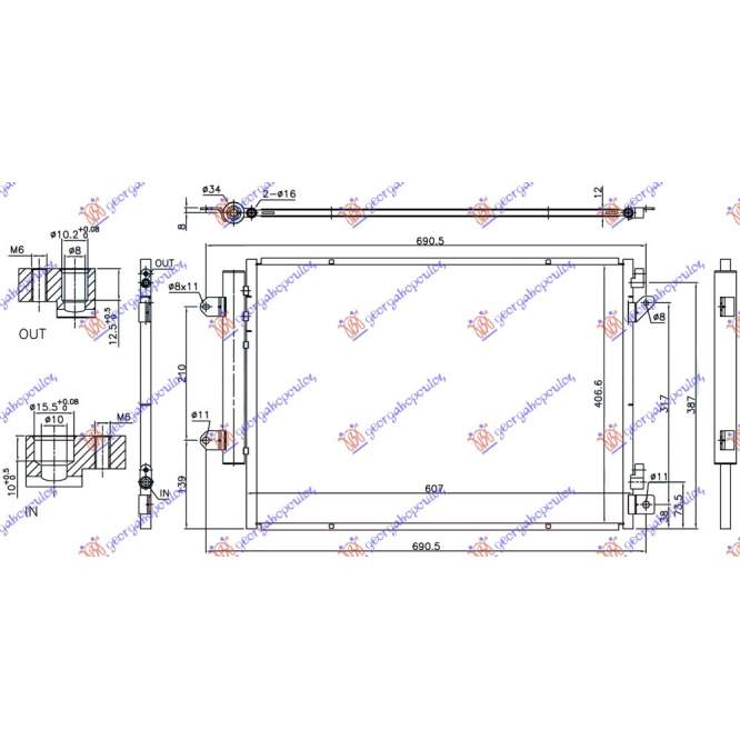 RADIATOR AC 1.6 DDiS DIESEL (607x407x12) CU START STOP - SUZUKI SX4 S-CROSS 16- pentru SUZUKI, SUZUKI SX4 S-CROSS 16-22