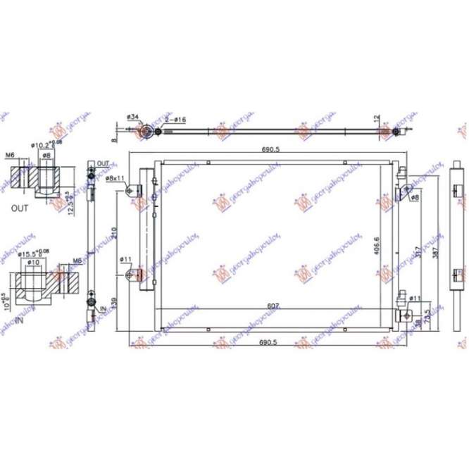  RADIATOR  AC  1.6  DDiS  DIESEL  (607x407x12)  CU  START/STOP  (KOYO)  pentru SUZUKI, SUZUKI SX4 S-CROSS 13-16