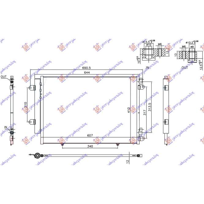 RADIATOR AC 1.6 DDiS DIESEL (607x407x12) FARA START STOP - SUZUKI SX4 S-CROSS 16- pentru SUZUKI, SUZUKI SX4 S-CROSS 16-22