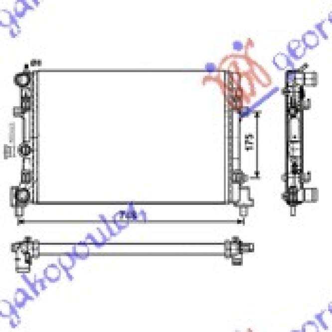  RADIATOR  1.2-1.6  12/16V-1.2-TDi  (65x34)  pentru VW, VW CROSS POLO 09-17