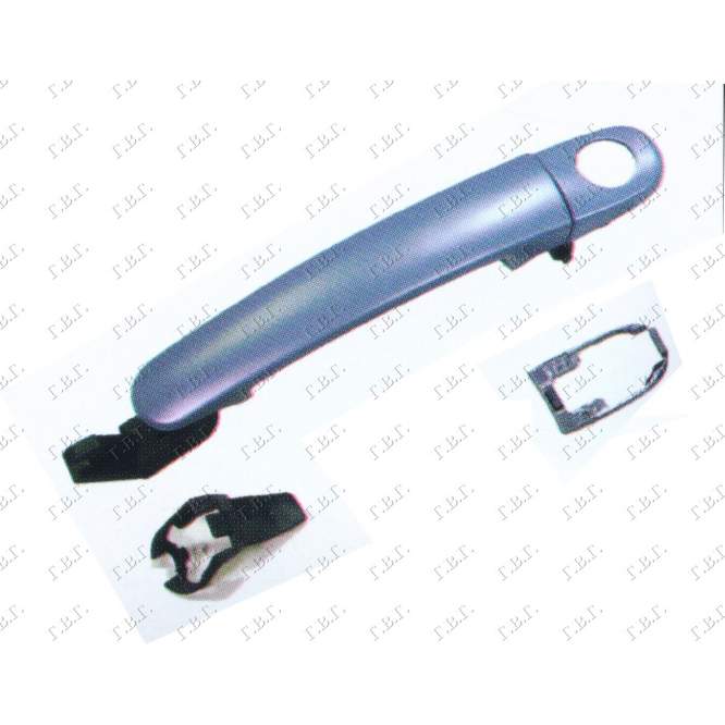 DOOR HANDLE FRONT OUTER  (W/KEY HOLE) - VW VW CROSS POLO 09-17 pentru VW, VW CROSS POLO 09-17
