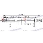 GAS SPRING TAIL GATE (519L-530N) - VW VW GOLF VII 16-19 pentru VW, VW GOLF VII 16-19